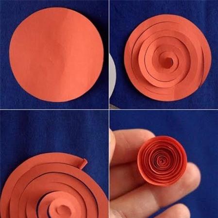 Cách làm thiệp handmade hình trái tim từ hoa hồng giấy