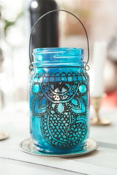Cách vẽ henna trang trí lọ thủy tinh cực ngộ cực độc
