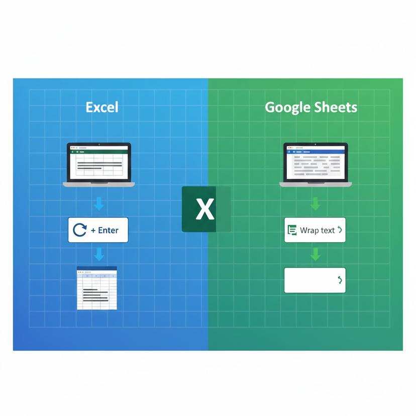 Hướng Dẫn Cách Xuống Dòng Trong Excel Và Google Spreadsheets Siêu Dễ