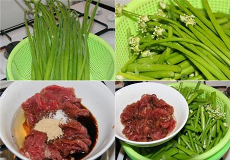 Bông hành xào thịt bò thơm ngon