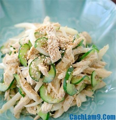 Cách làm nộm gà dưa chuột ngon, thanh mát