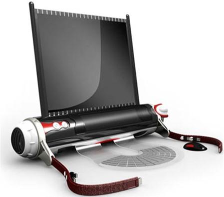 Độc đáo laptop cuộn tròn