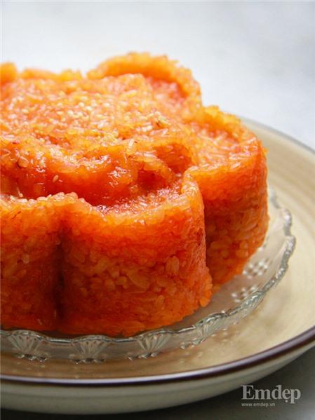 Nấu xôi gấc dẻo thơm ngon miệng