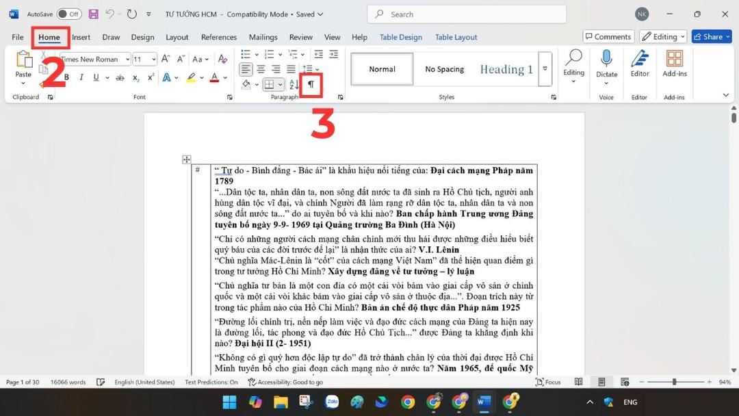 Cách xóa trang dư trong Word bằng Paragraph bước 2