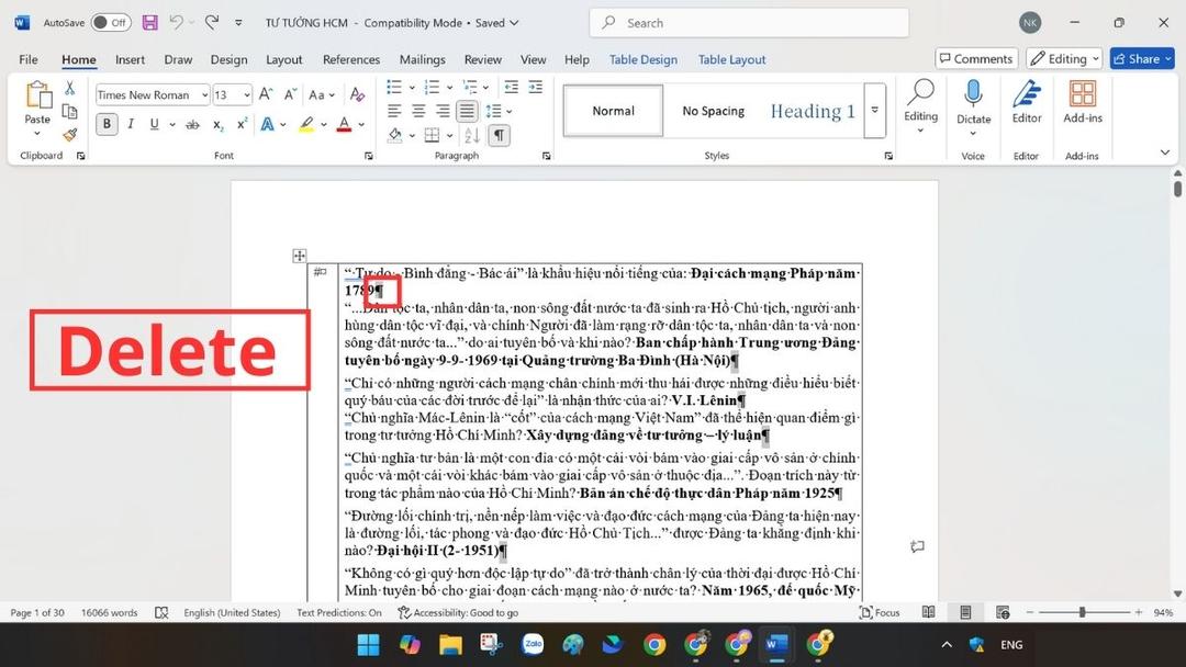 Cách xóa trang dư trong Word bằng Paragraph bước 3