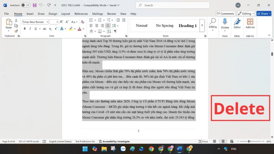 Cách xóa trang trống trong Word đơn giản bước 3