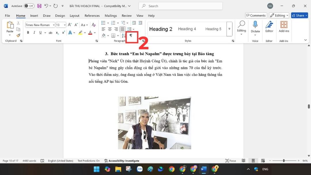 Cách xóa trang trong Word bằng Page Break và Section Break bước 2