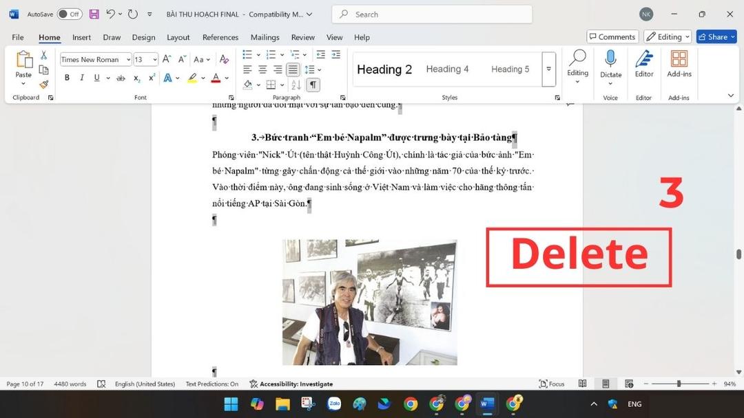 Cách xóa trang trong Word bằng Page Break và Section Break bước 3