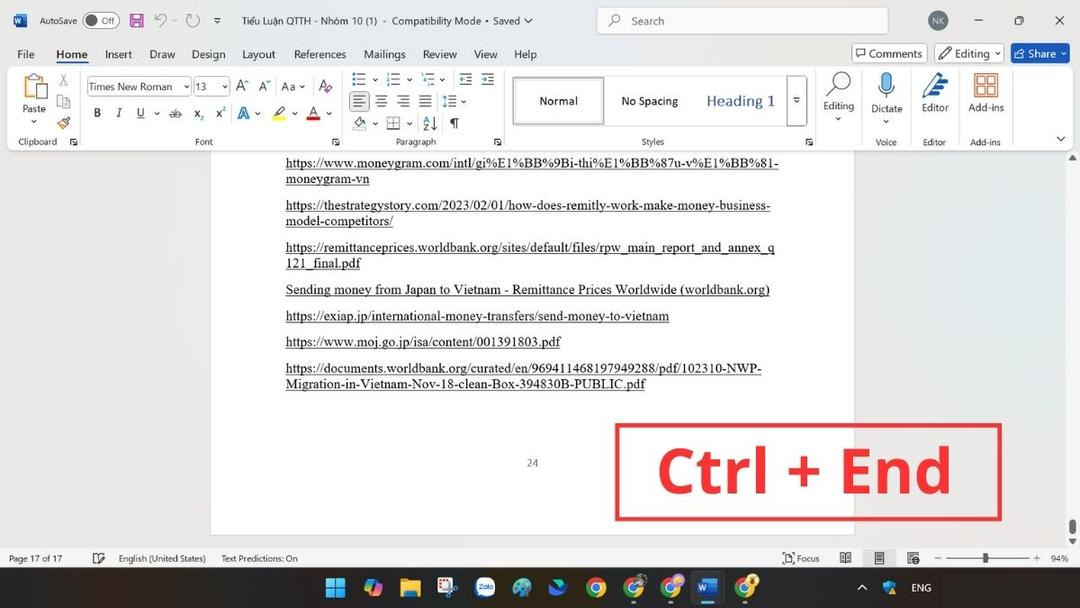 Cách xóa trang trong Word có nội dung xen kẽ bước 1
