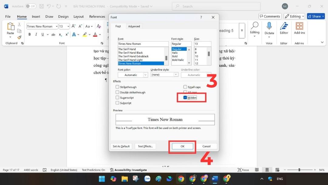 Cách xóa trang trong Word ở cuối văn bản bước 3