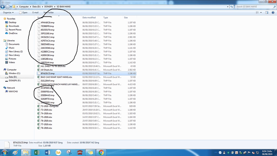 Tìm kiếm file Excel chưa lưu trong thư mục tạm thời