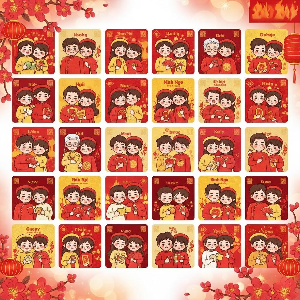 30+ Avatar Đôi Tết 2026 Dễ Thương & Độc Đáo | Đón Xuân Bính Ngọ Cực Chất!